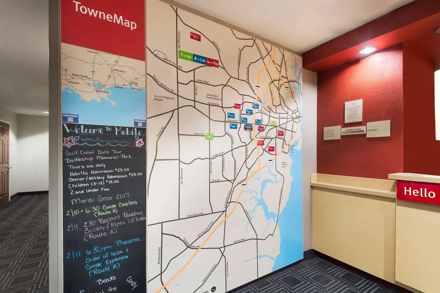 TownePlace Suites by Marriott Mobile Landkarte