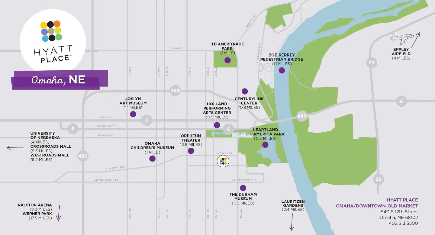 Hyatt Place Omaha/Downtown-Old Market Landkarte