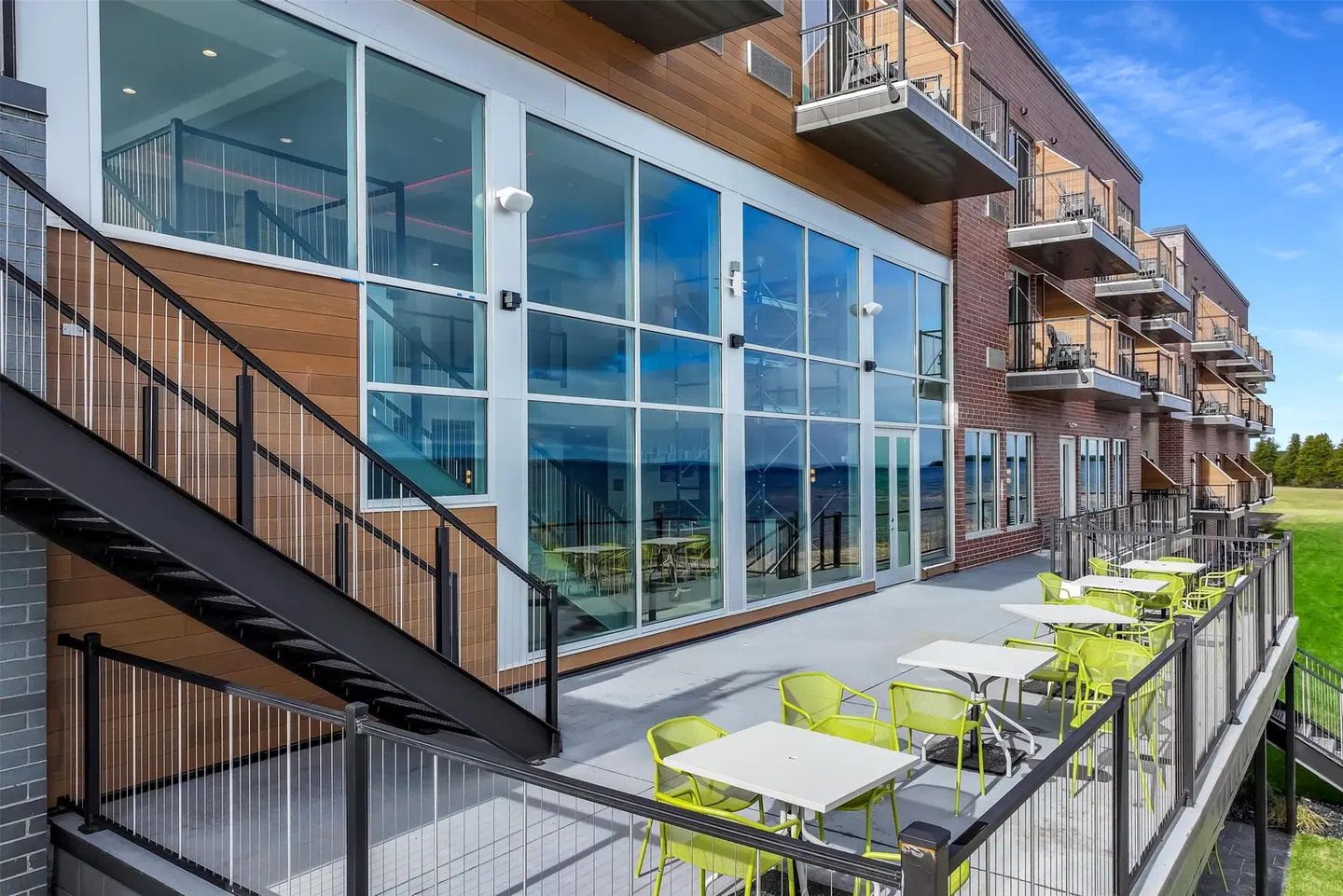Hampton Inn St Ignace Lakefront Mackinac Terrasse