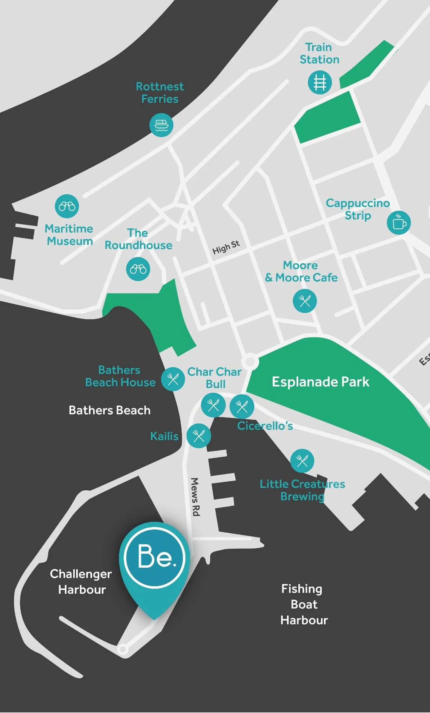Be. Fremantle Landkarte