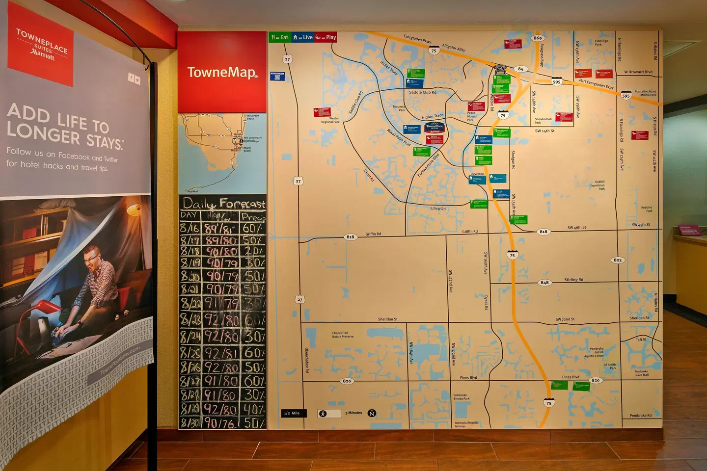 TownePlace Suites by Marriott Fort Lauderdale Weston Landkarte