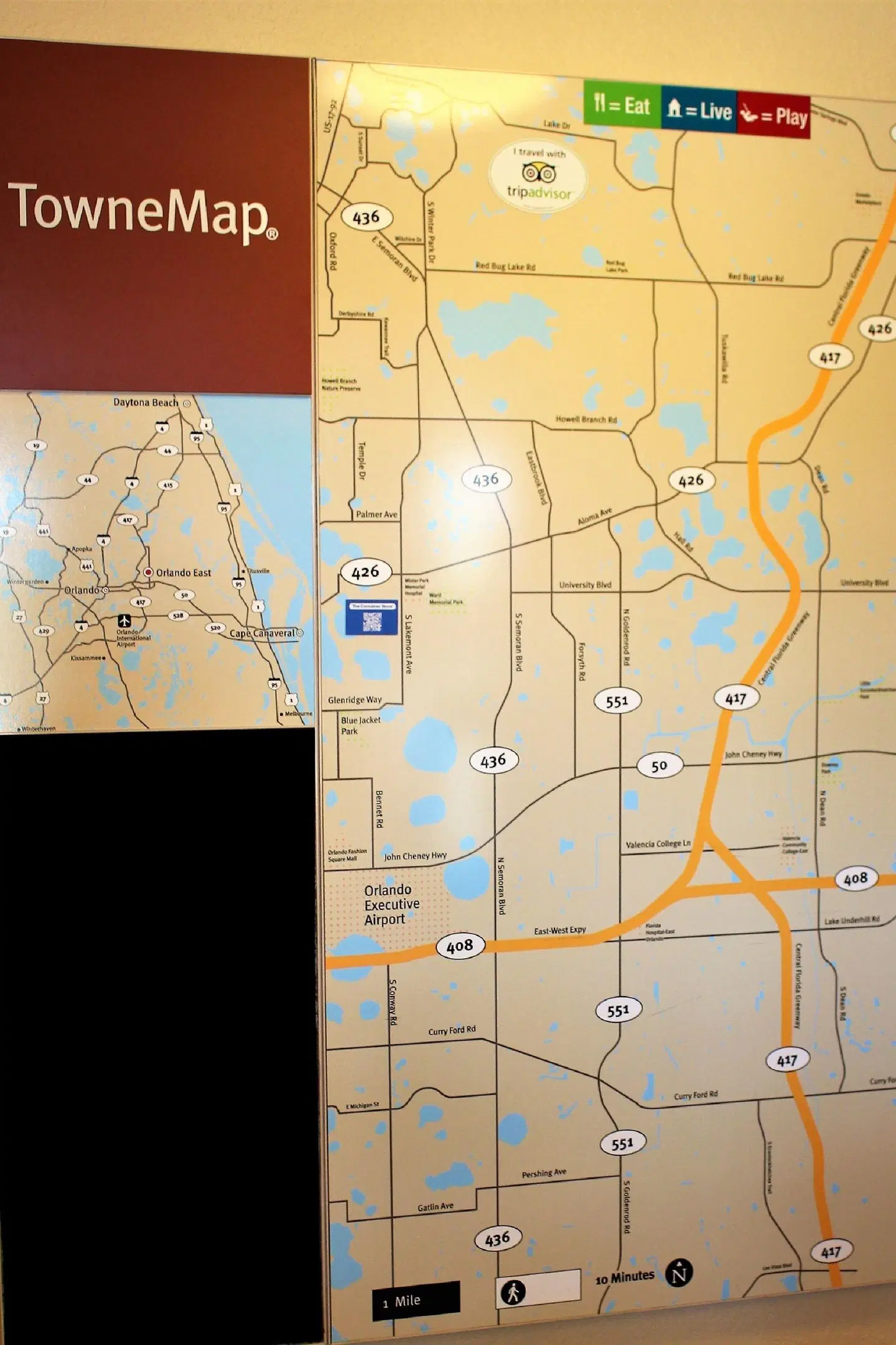 TownePlace Suites by Marriott Orlando East/UCF Area Landkarte