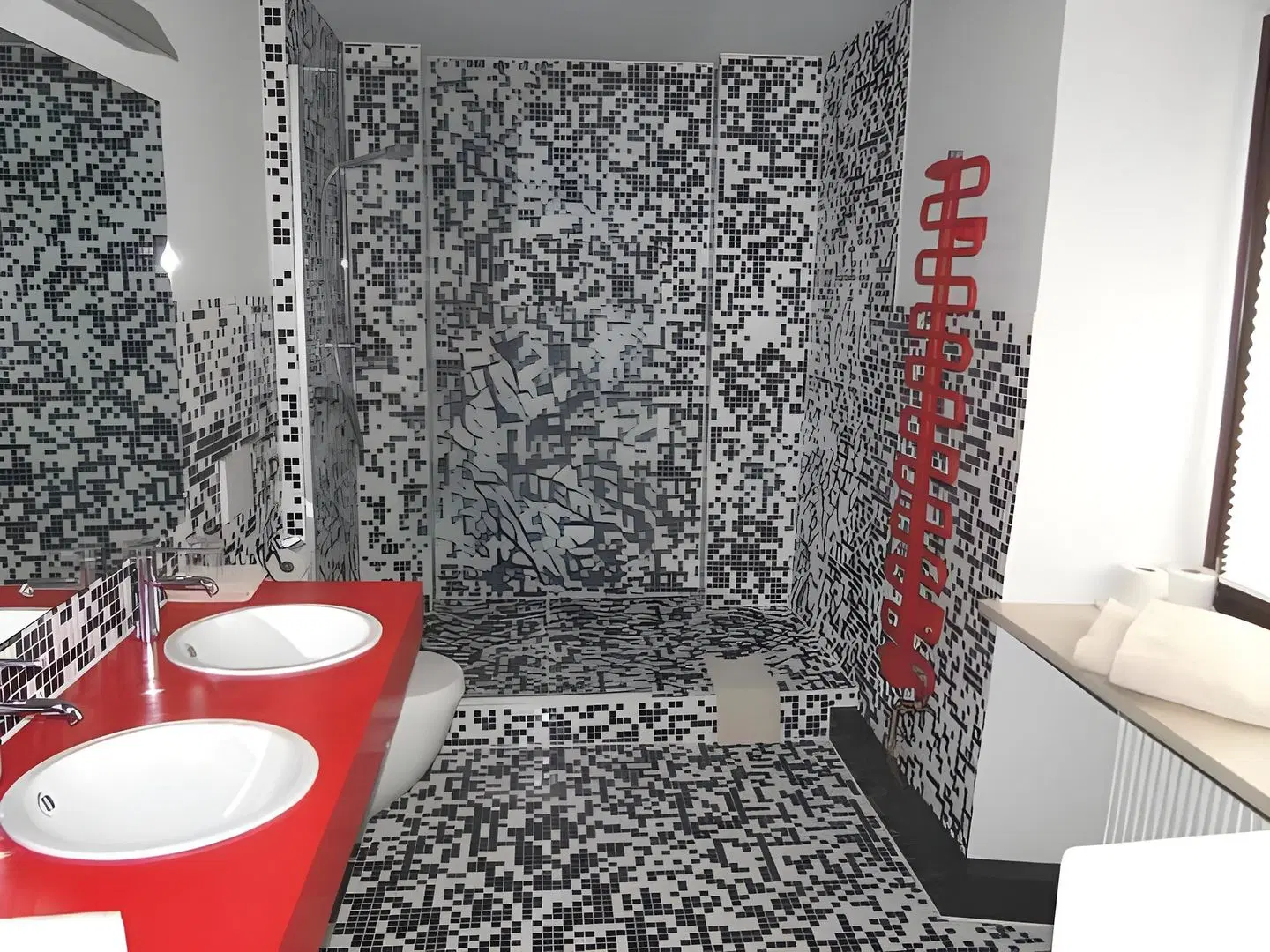 Roter Hahn Badezimmer