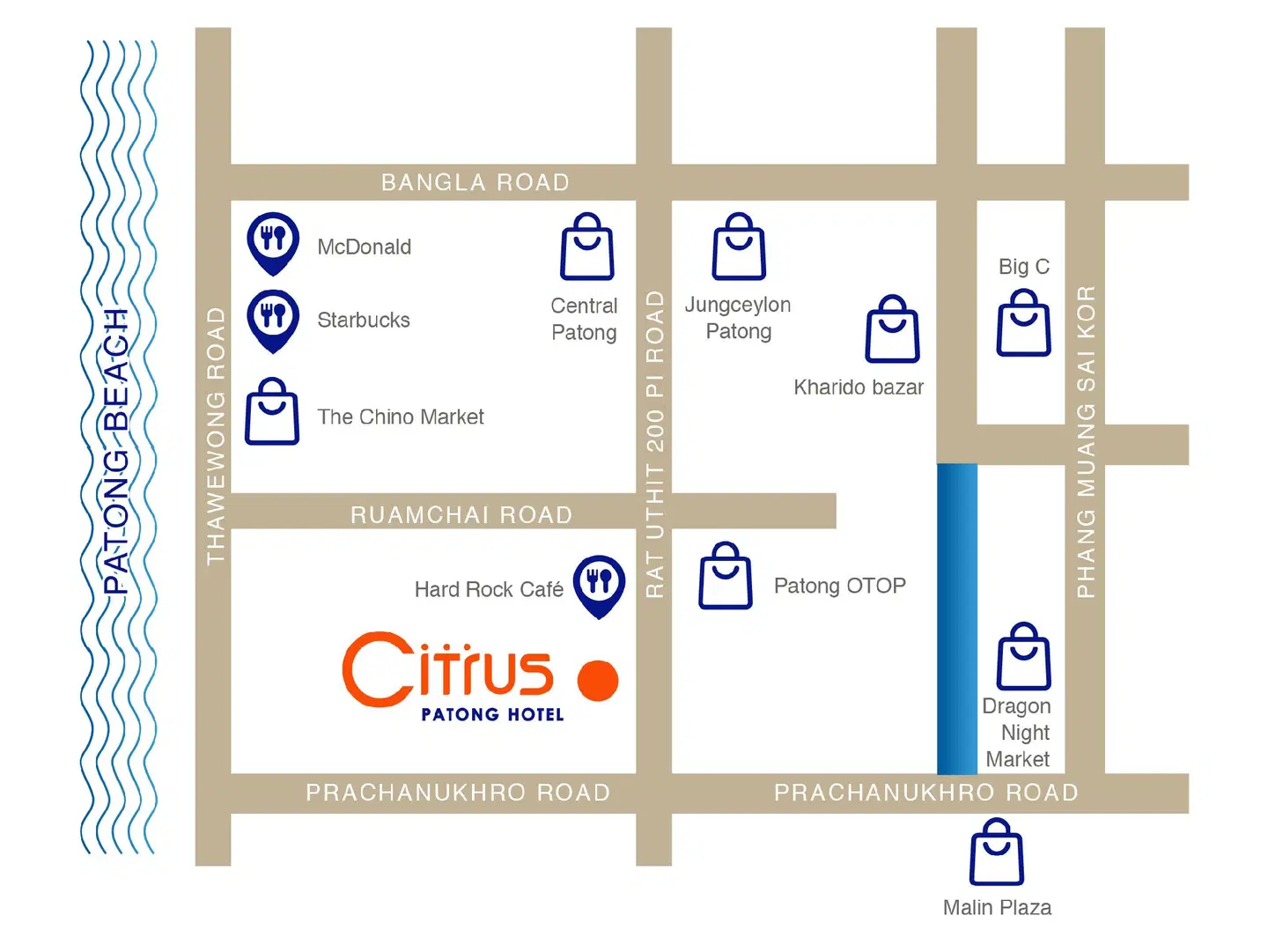 Citrus Patong Hotel by Compass Hospitality Landkarte