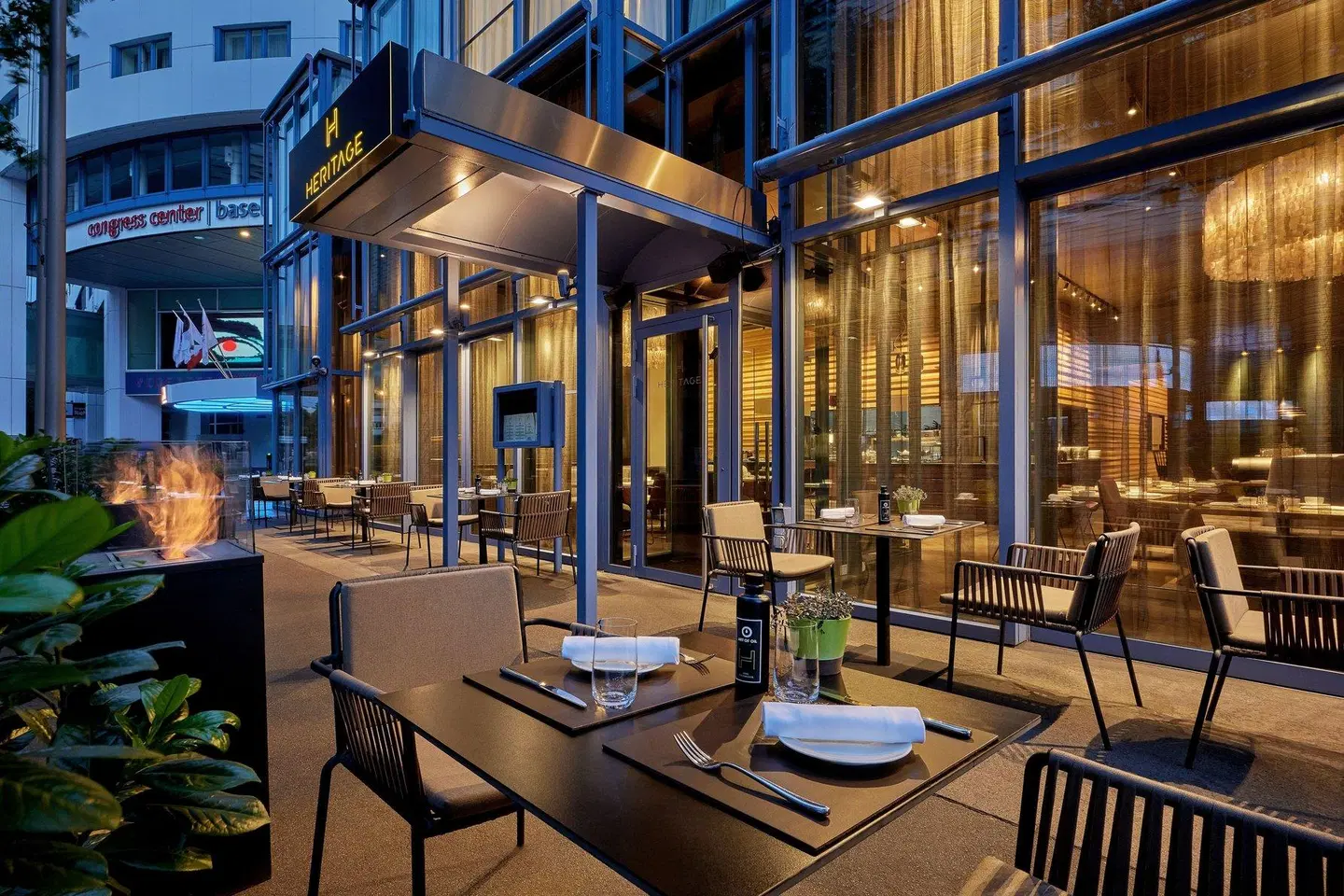 Basel Marriott Hotel Terrasse