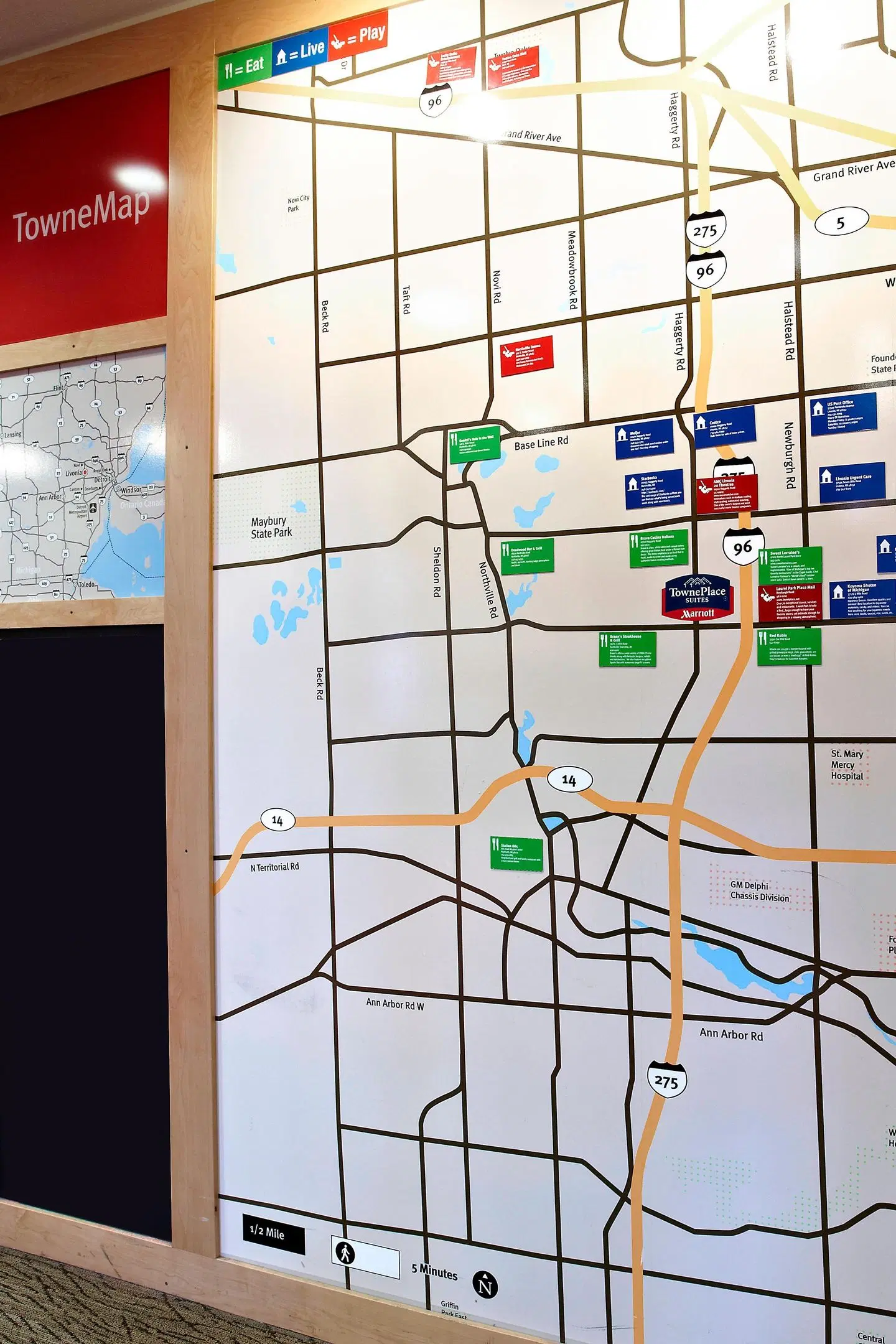 TownePlace Suites by Marriott Detroit Dearborn Landkarte