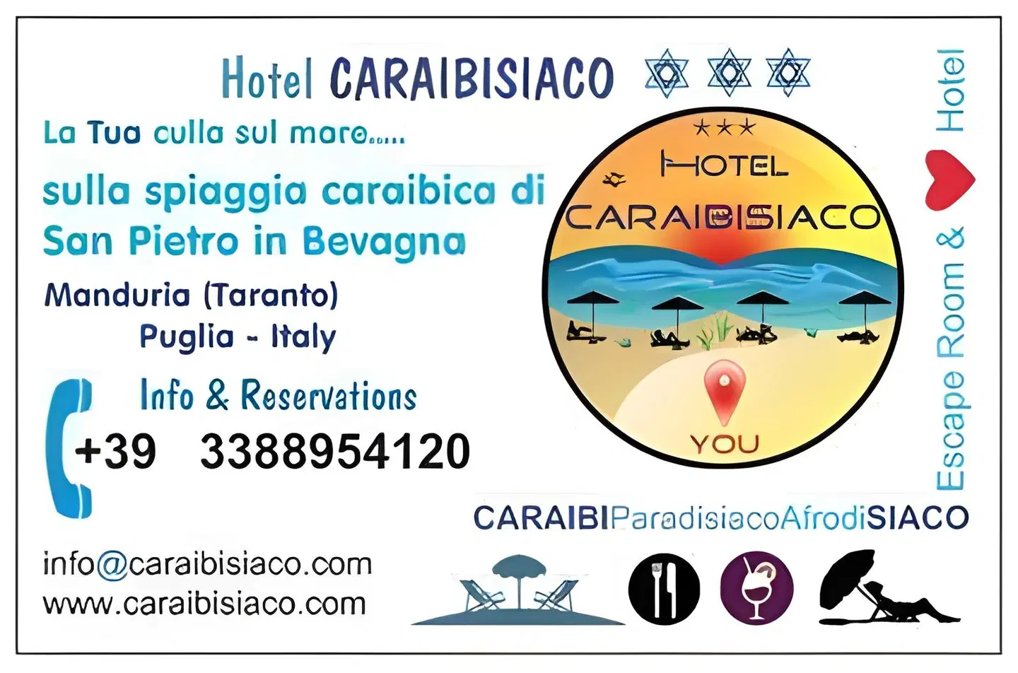 Hotel Caraibisiaco sul mare Landkarte