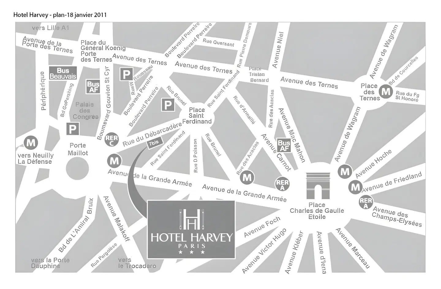 Hôtel Harvey Landkarte