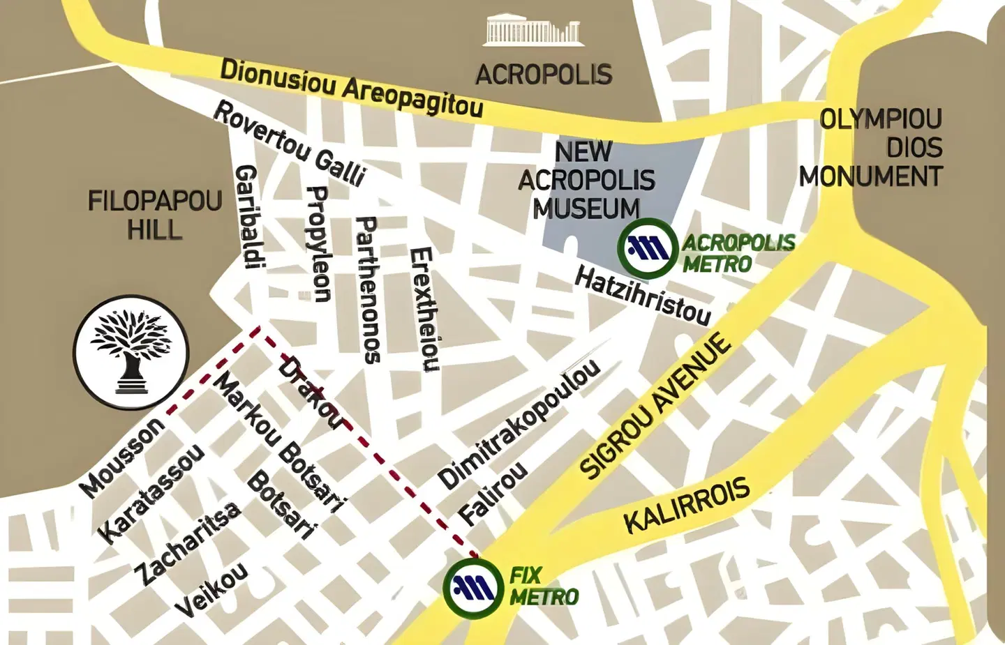 Acropolis Hill Landkarte