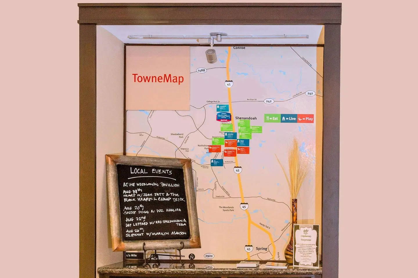 TownePlace Suites by Marriott Houston North/Shenandoah Landkarte