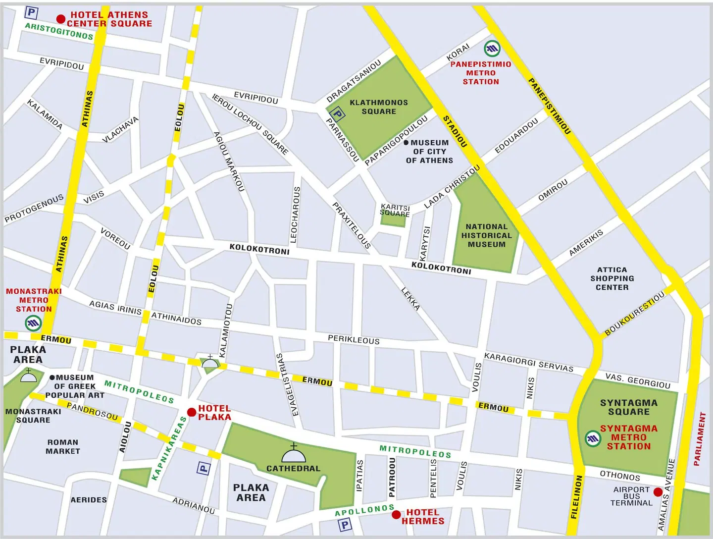 Athens Center Square Landkarte