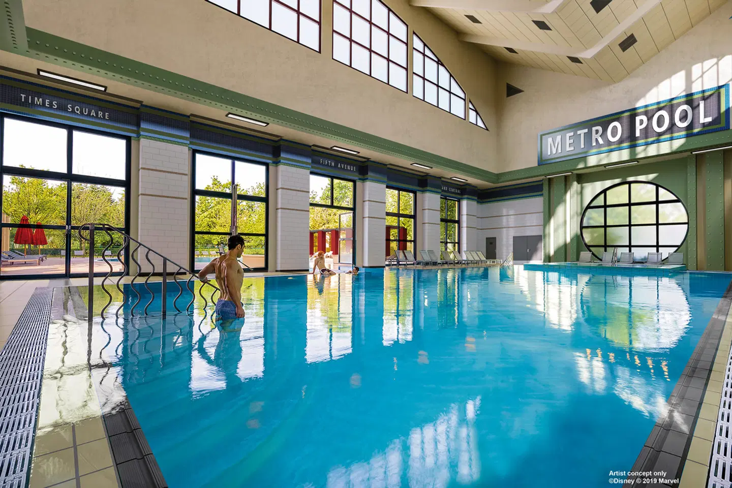 Disney Hotel New York - The Art of Marvel Hallenbad