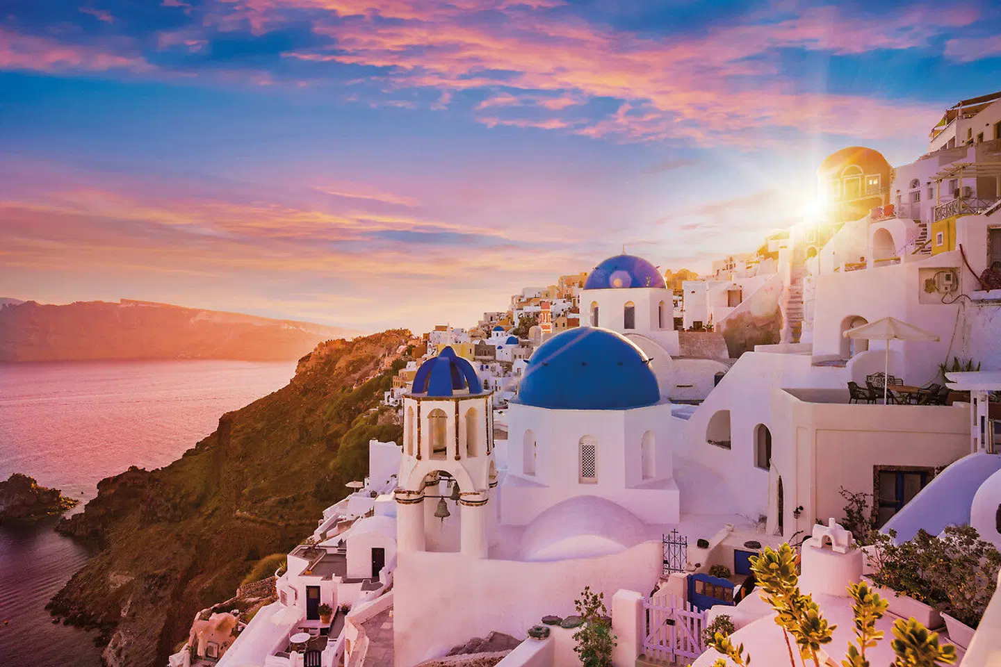 Kykladen-Inselhüpfen: Mykonos, Naxos, Santorin Terrasse