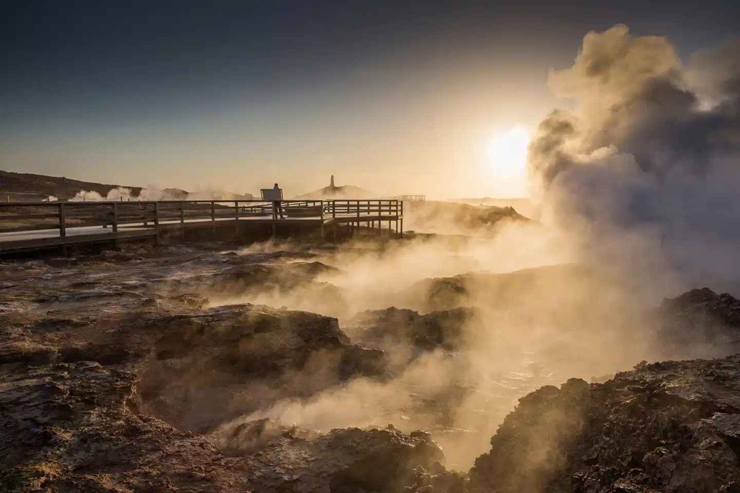 Go Green - Mit dem E-Auto rund um Island Landschaft