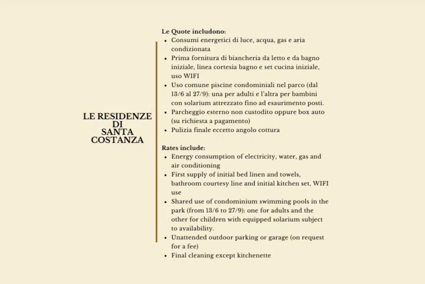 Residenze Santa Costanza Landkarte