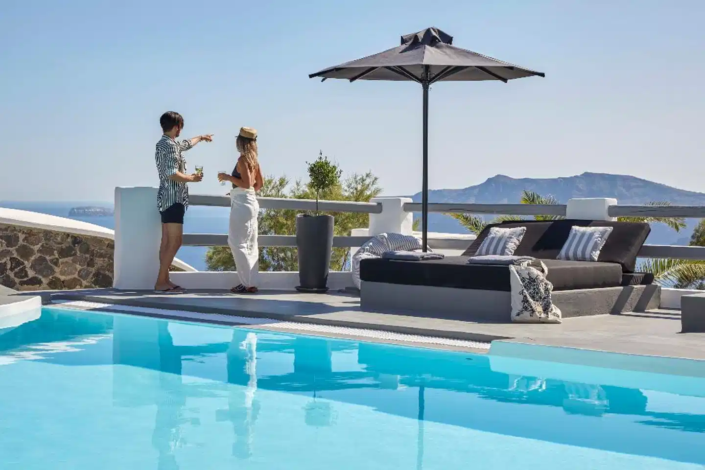 Mr and Mrs White Santorini Pool