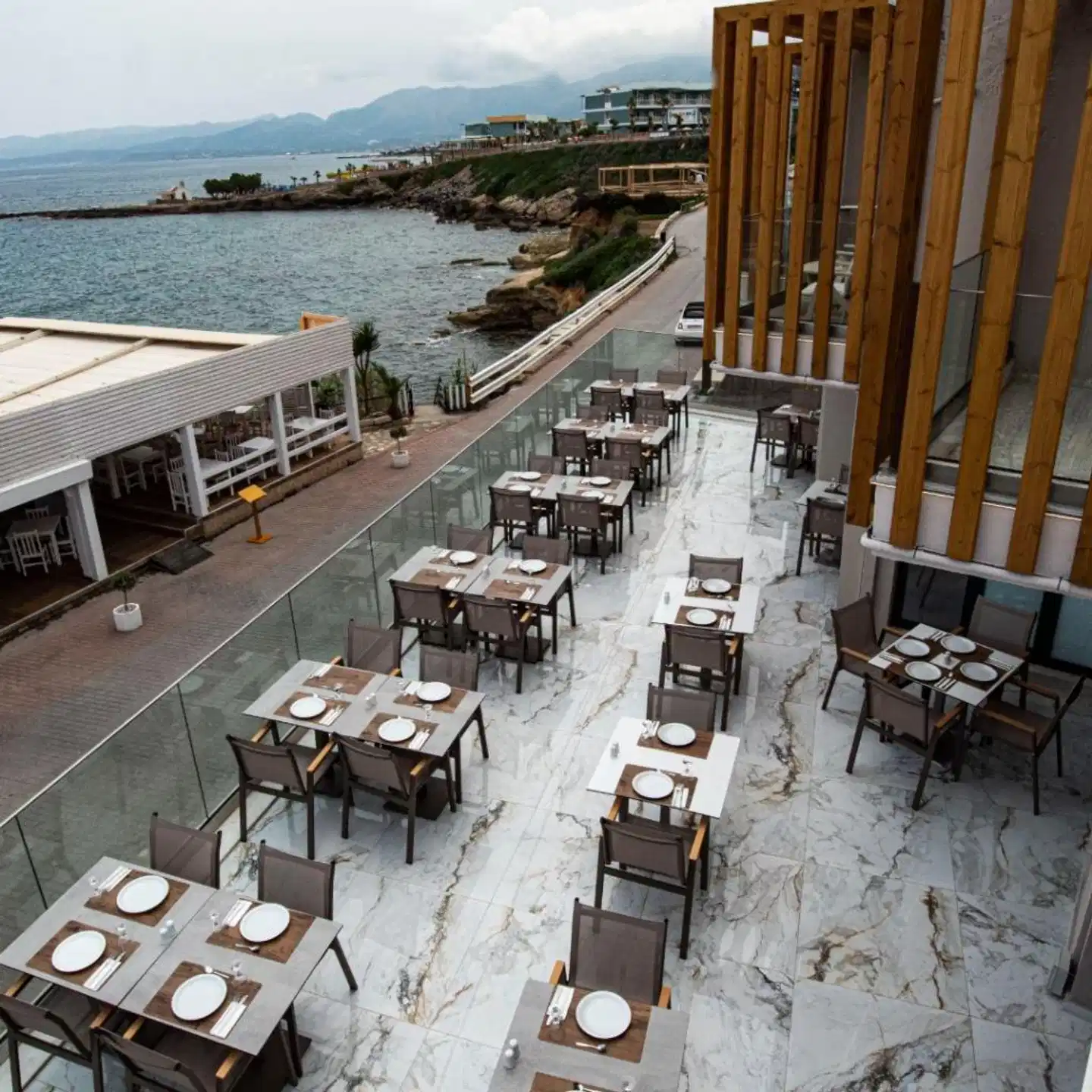 Porto Greco Village Beach Hotel Terrasse