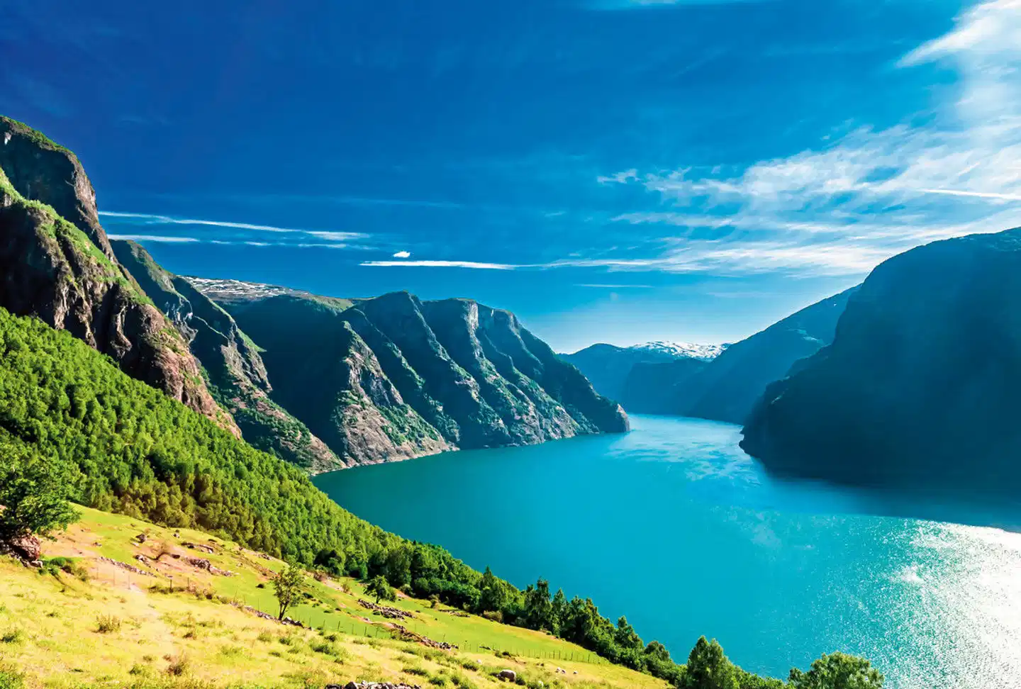 Mit Postschiff und Bahn durch Norwegen Landschaft