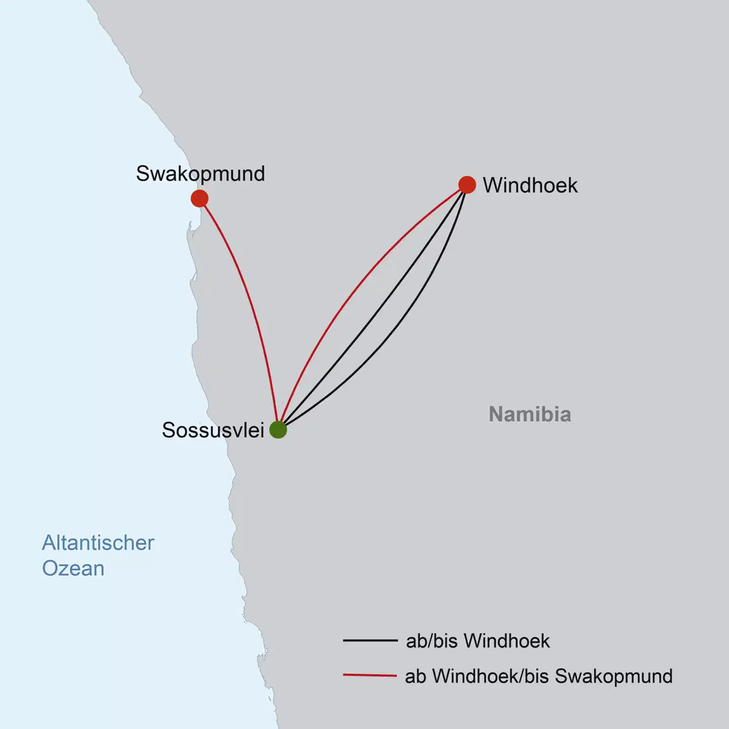 La magie des dunes de Sossusvlei Landkarte