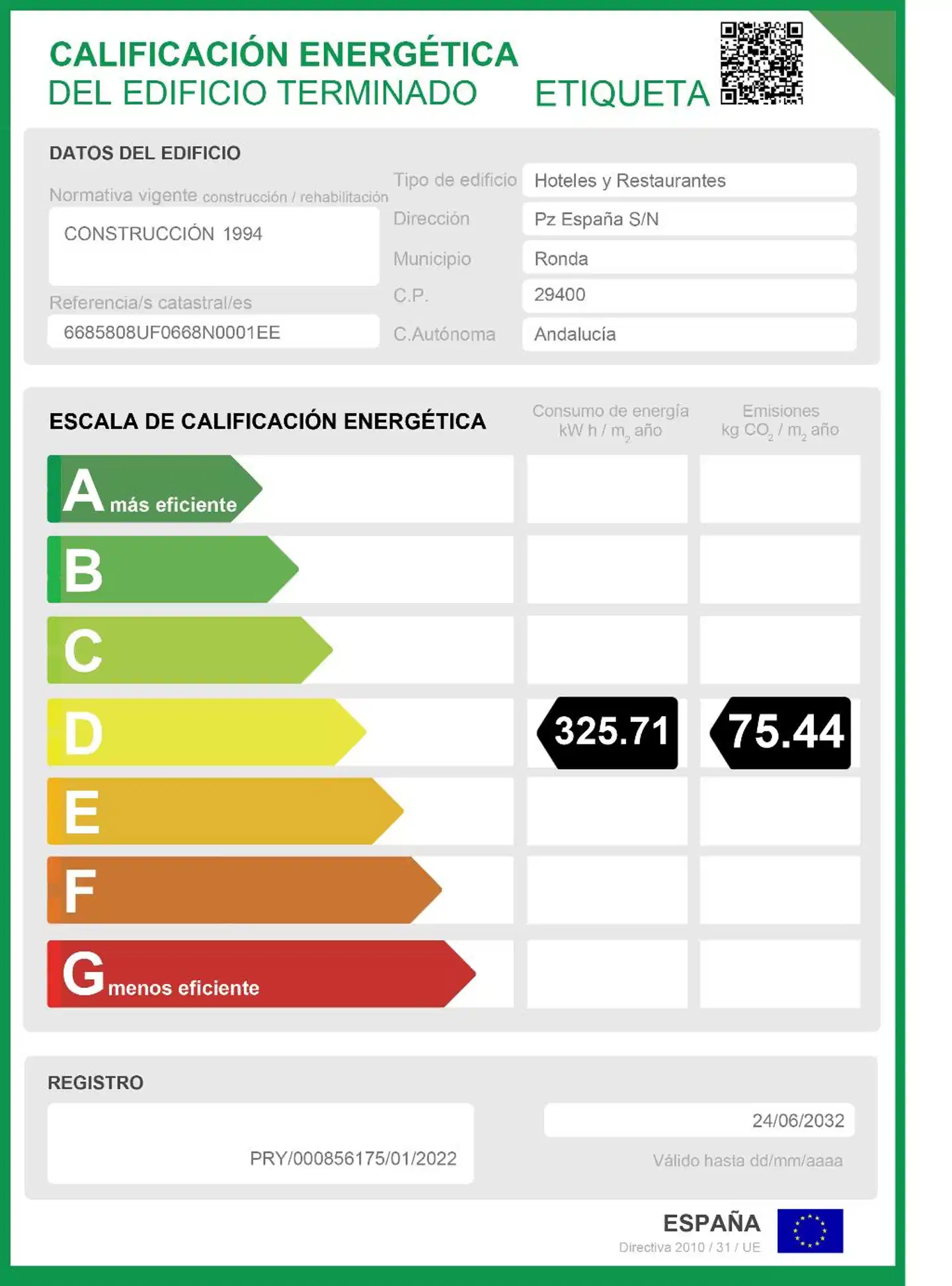 Parador de Ronda Landkarte