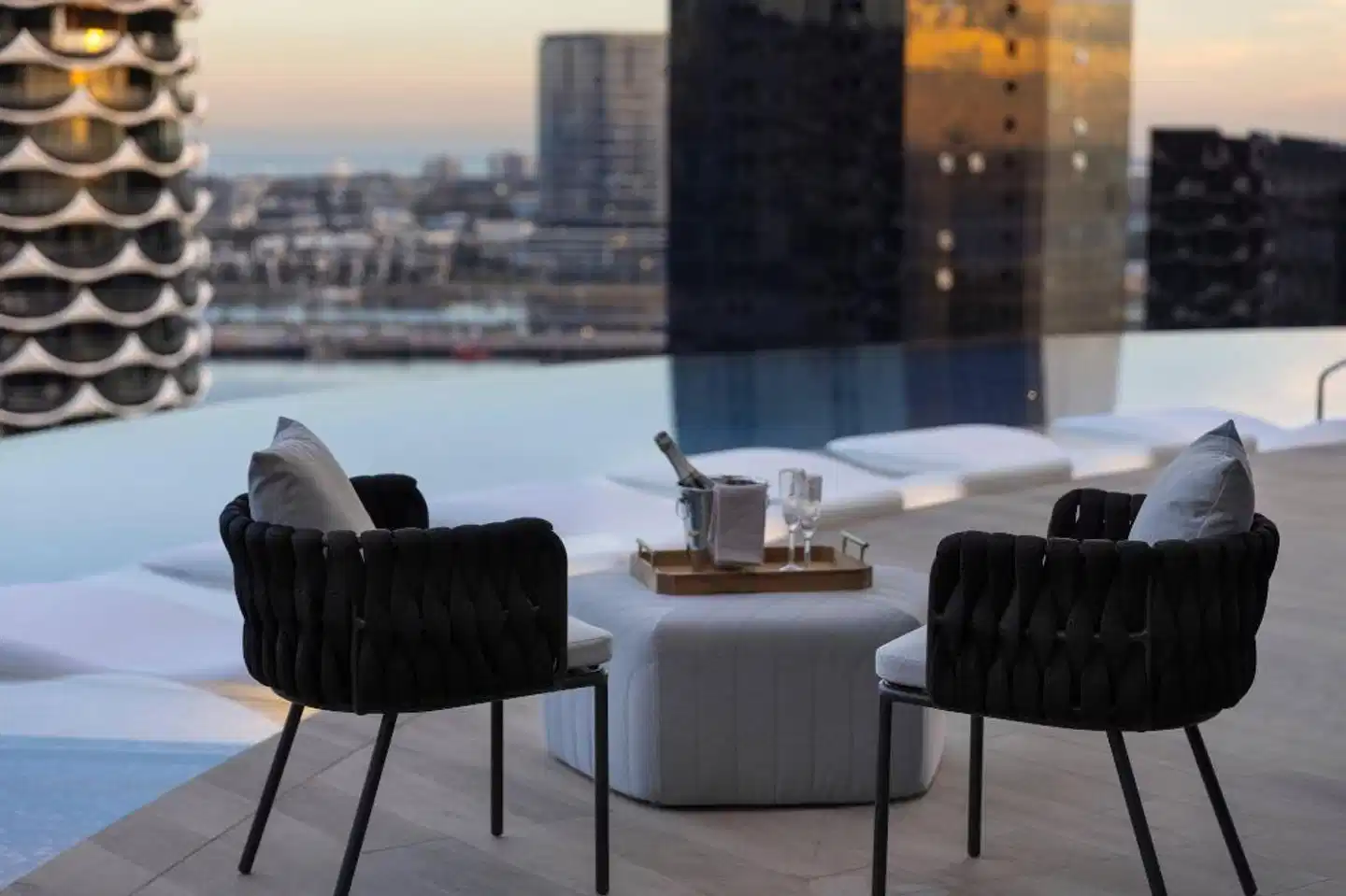 Melbourne Marriott Hotel Docklands Terrasse