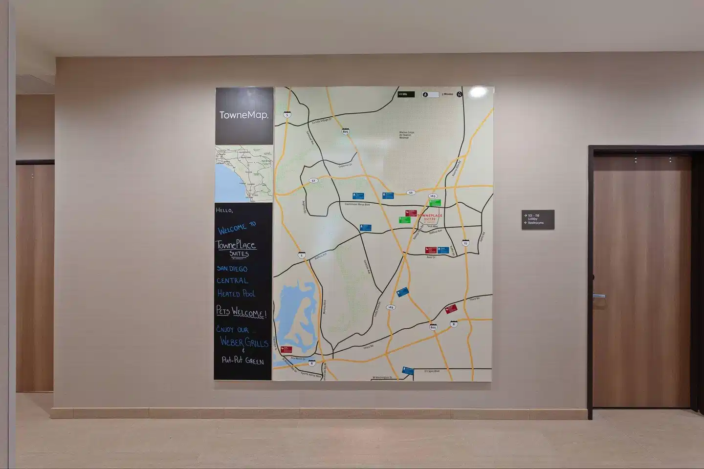 TownePlace Suites by Marriott San Diego Central Landkarte