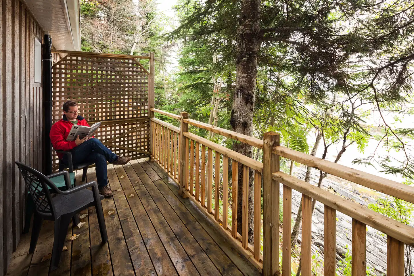 Île aux Lièvres Lodging Terrasse