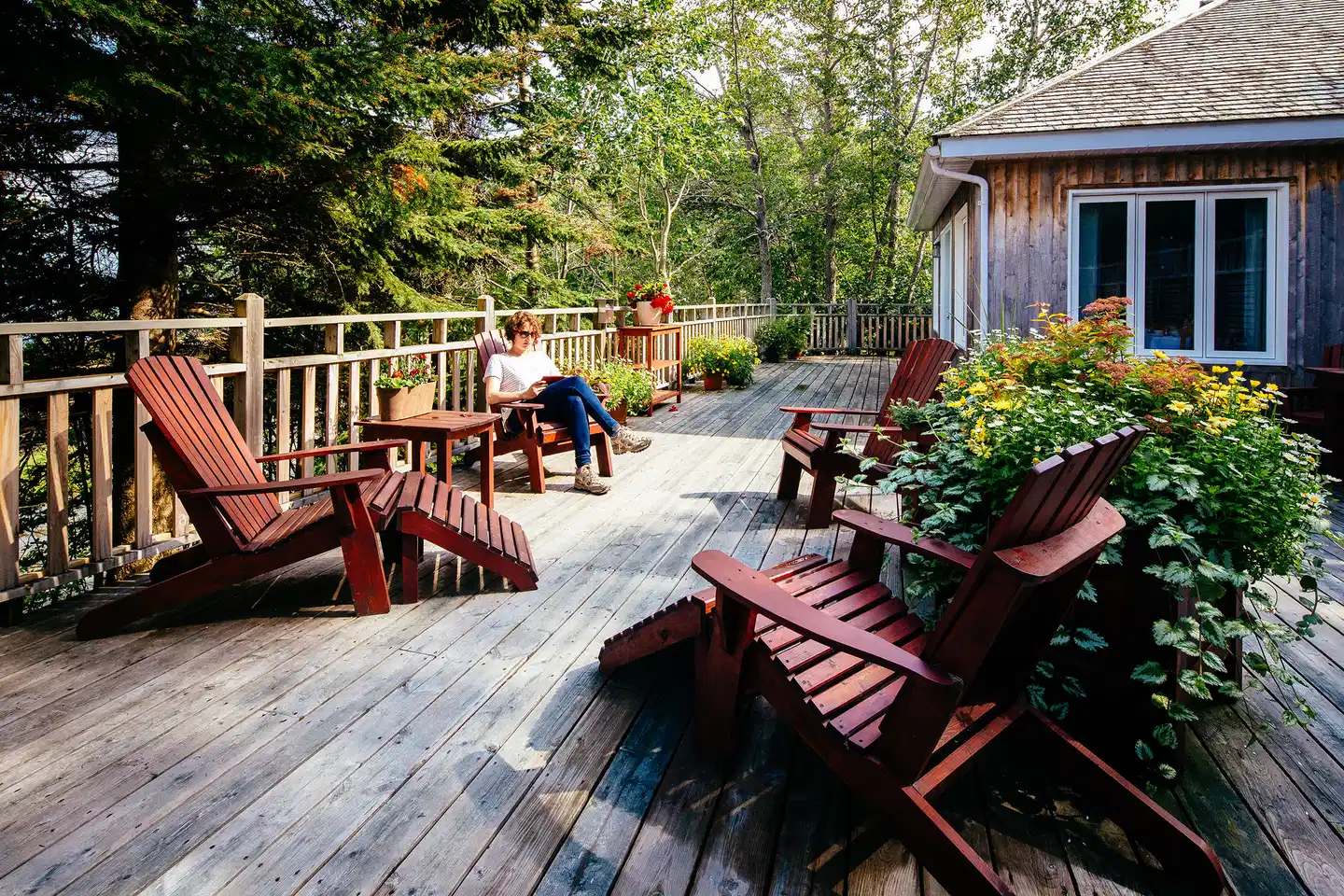 Île aux Lièvres Lodging Terrasse