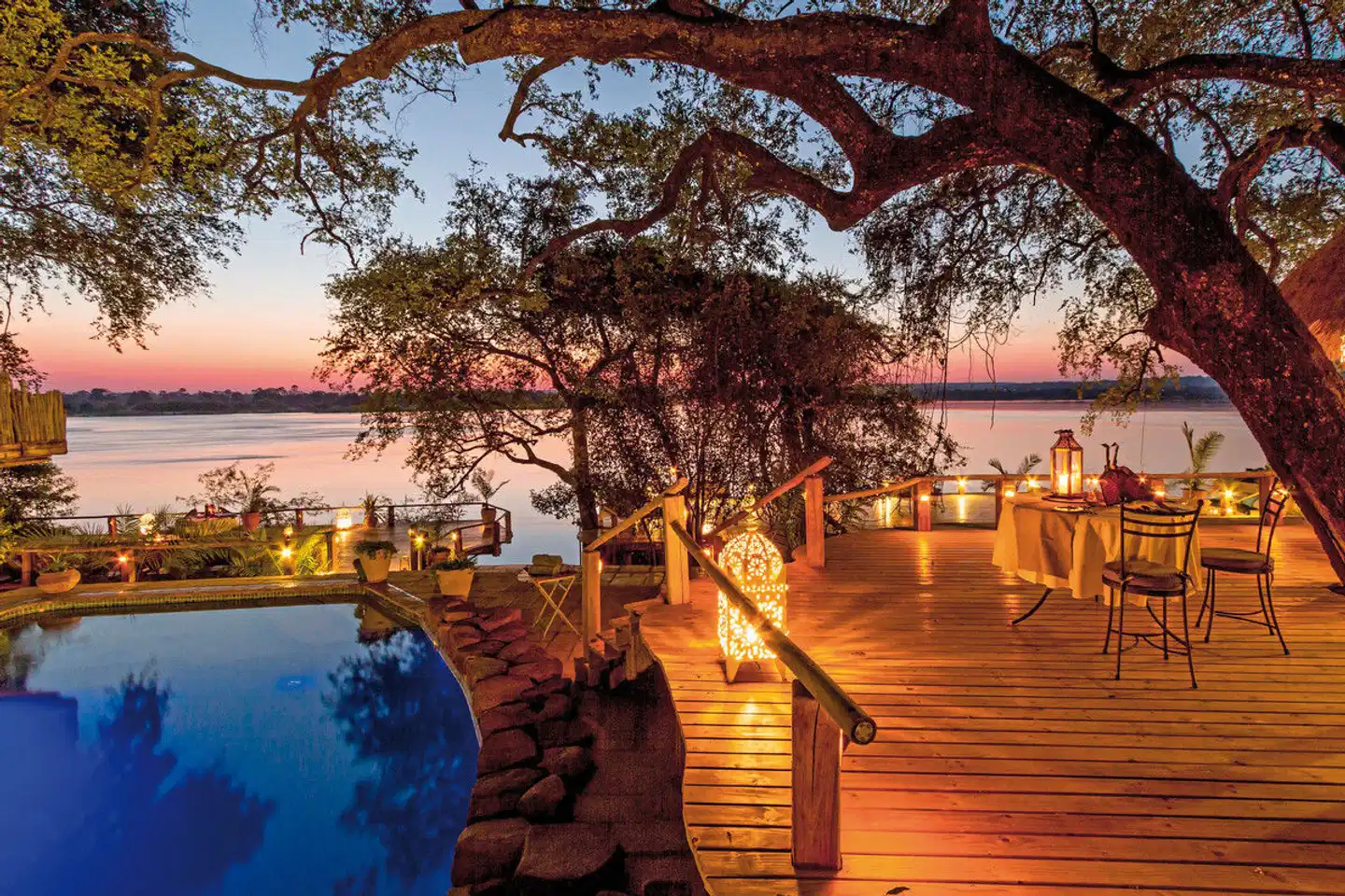 Tongabezi Lodge Terrasse