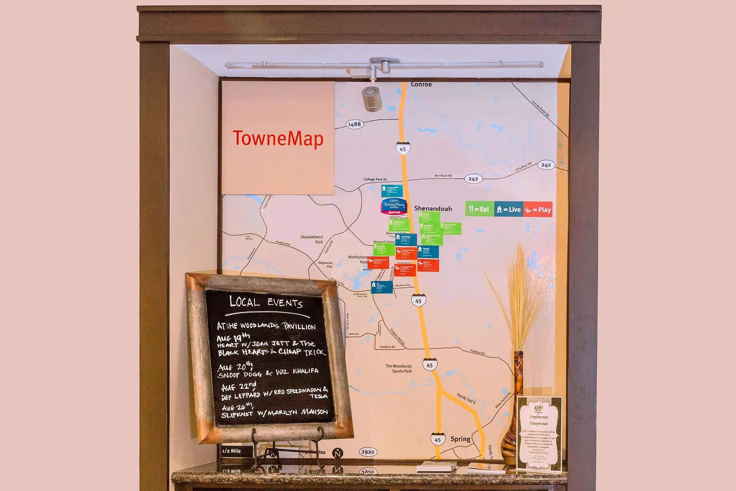 TownePlace Suites by Marriott Houston North/Shenandoah Landkarte