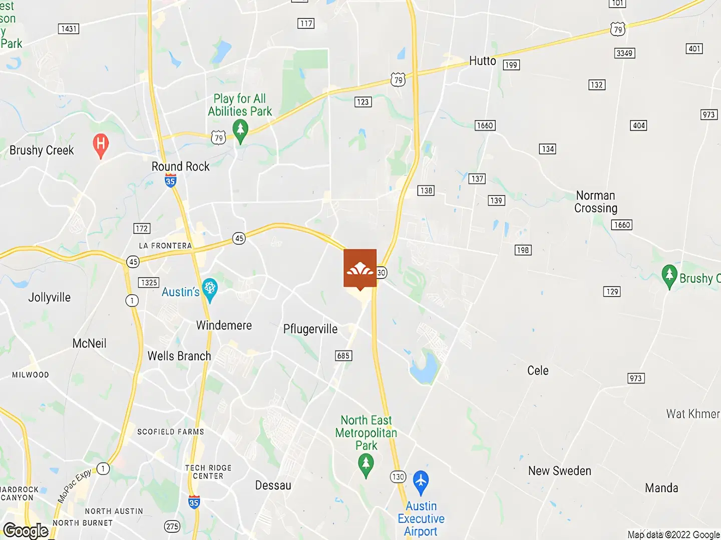 Hawthorn Suites by Wyndham Pflugerville Landkarte