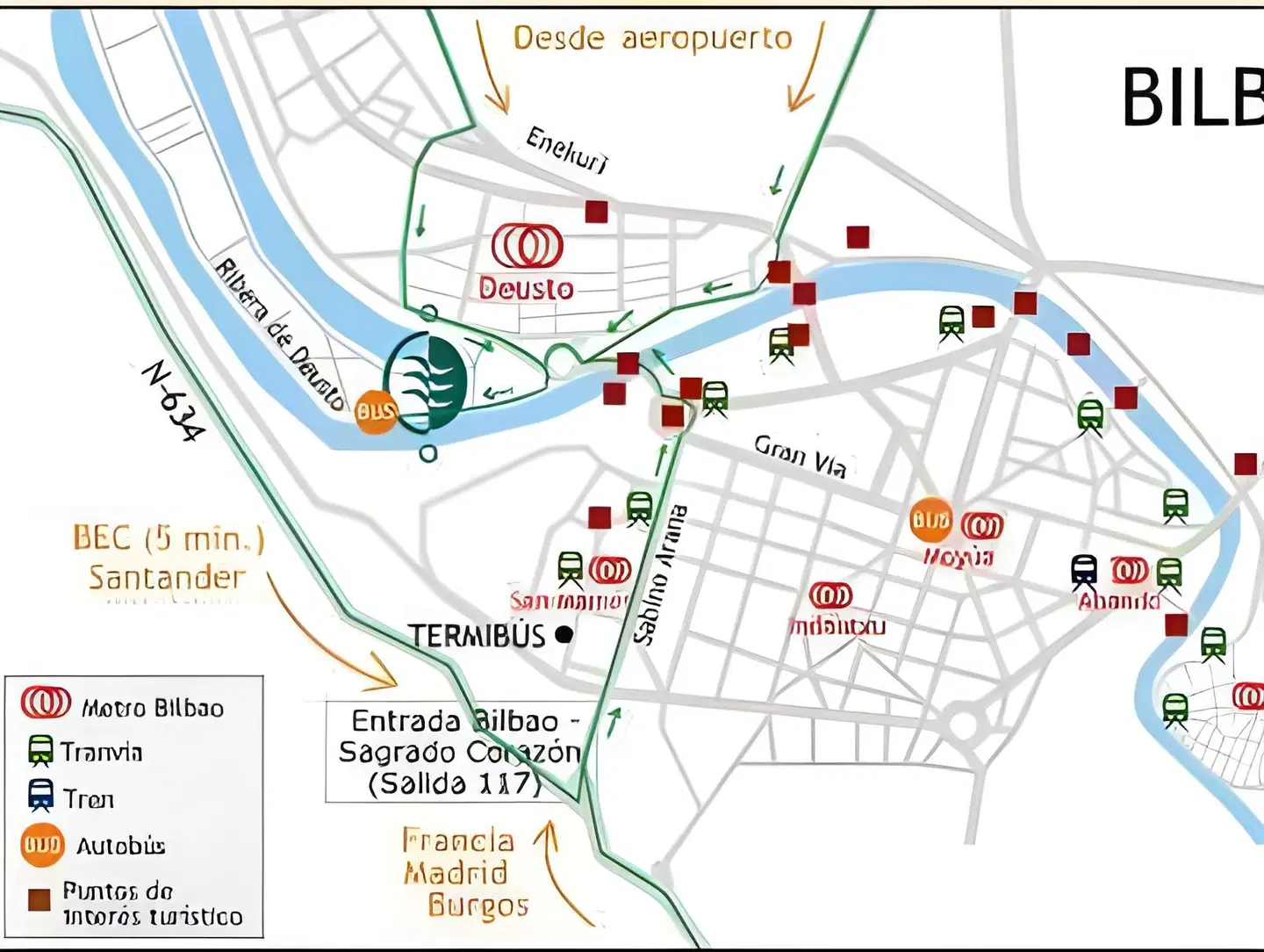 Hostal Ria de Bilbao Landkarte