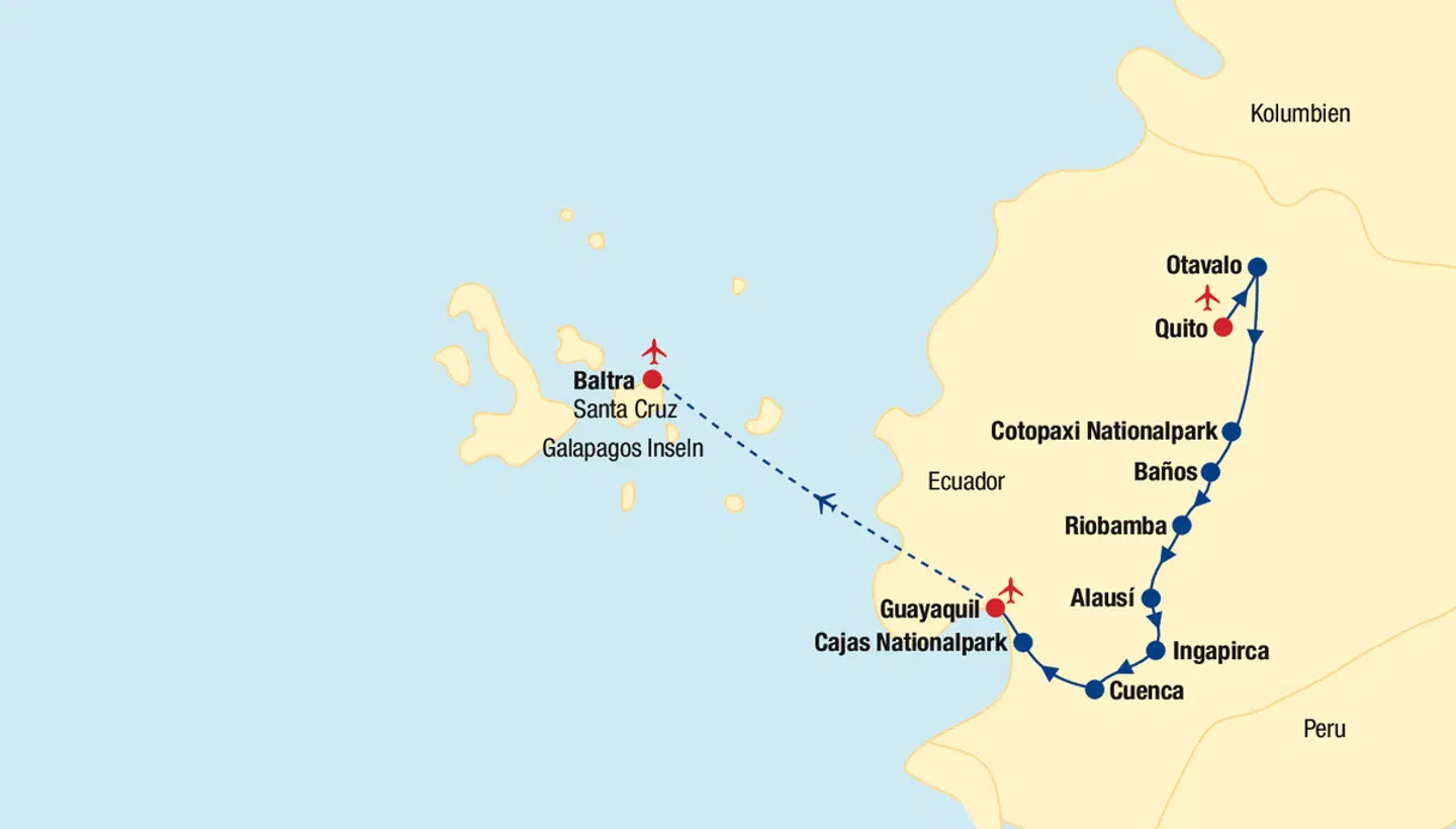 Ecuador & Galapagos Landkarte