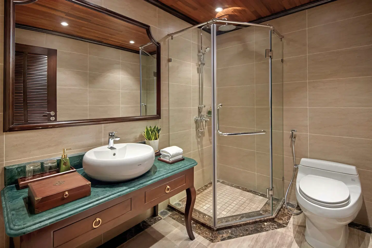 Halong Bucht mit Stil (1 Nacht) Badezimmer