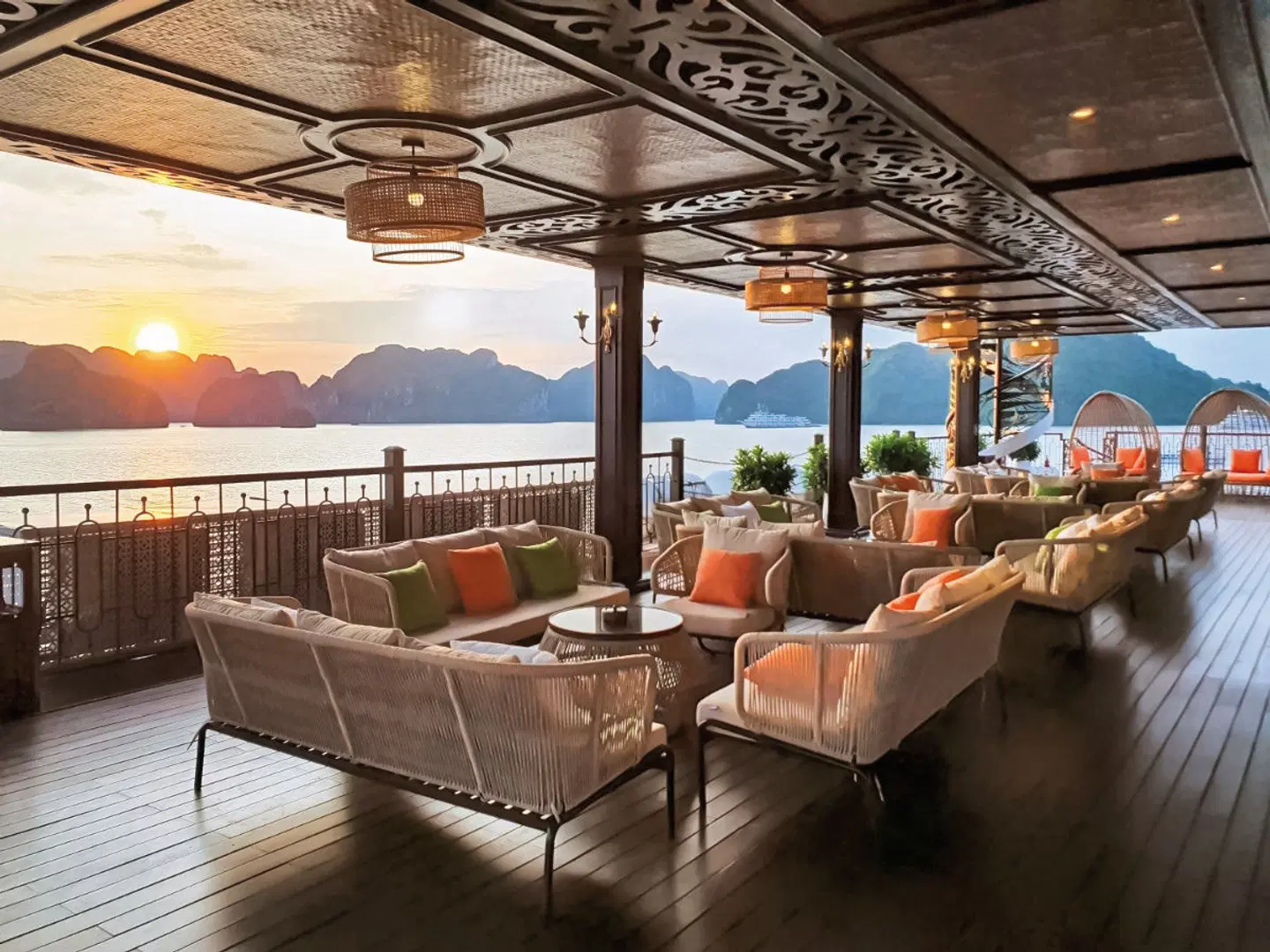 Halong Bucht mit Stil (1 Nacht) Terrasse