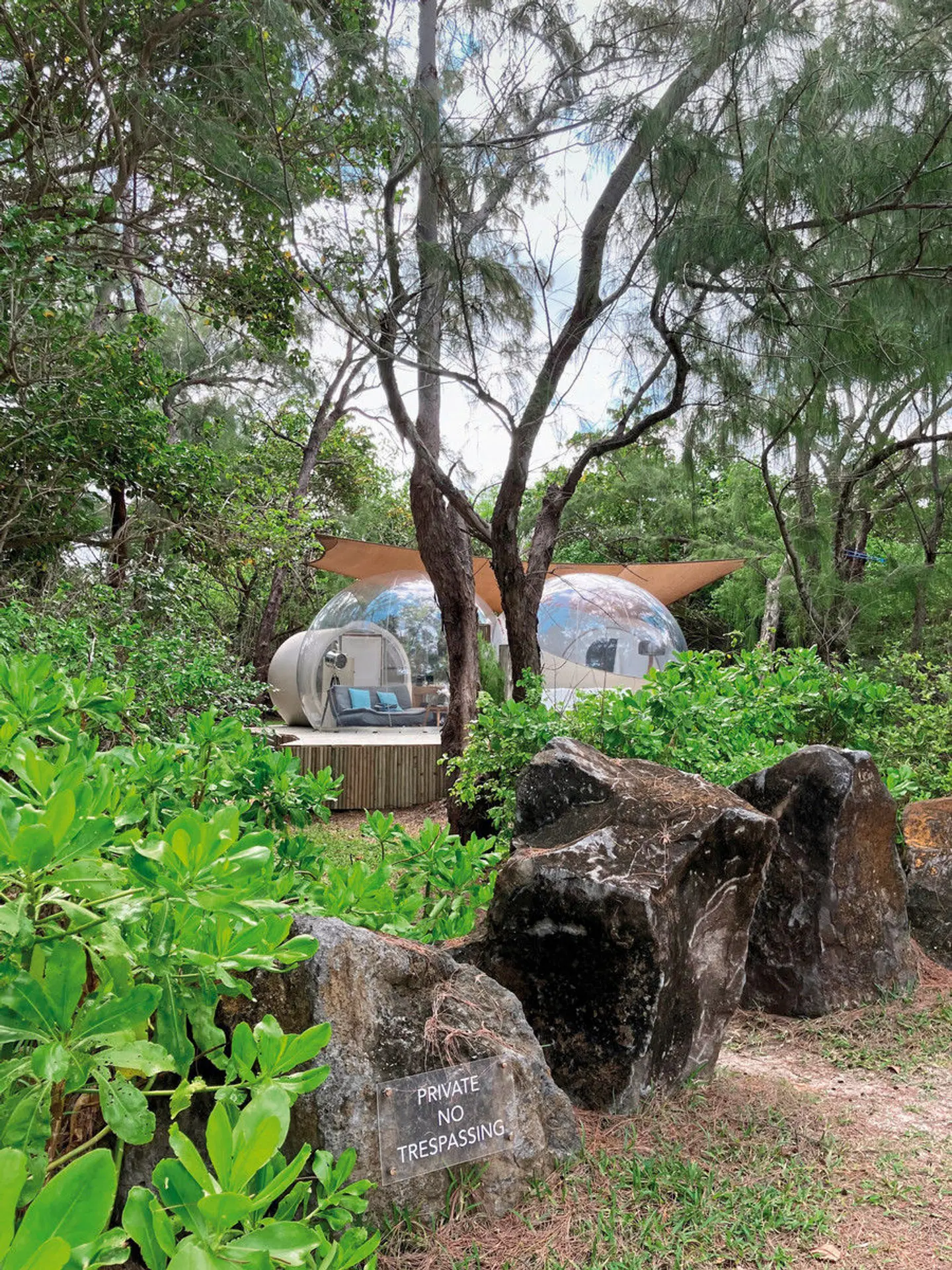 Bubble Lodge Ile aux Cerfs Garten