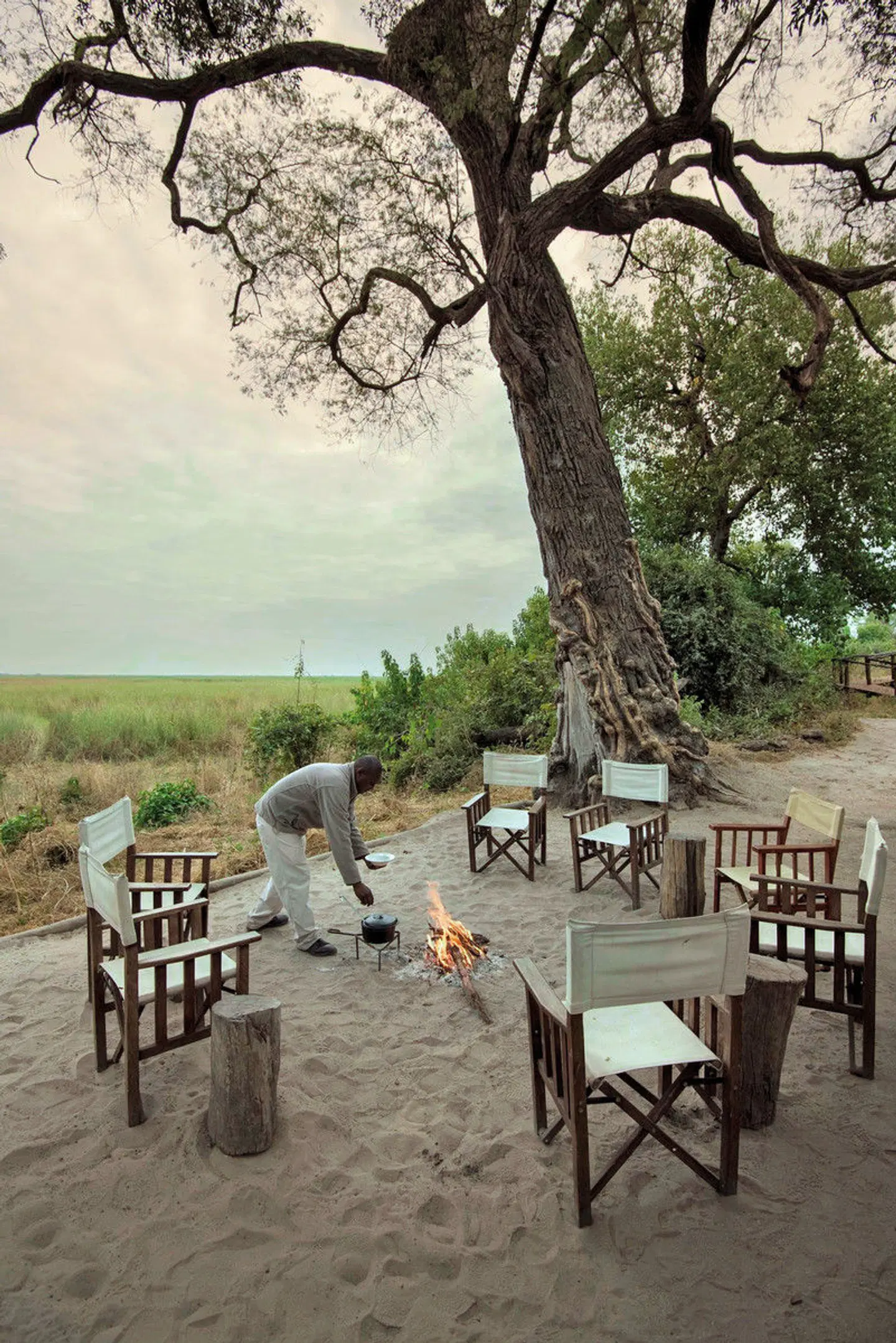 Familien Safari mit African Bush Camps Terrasse