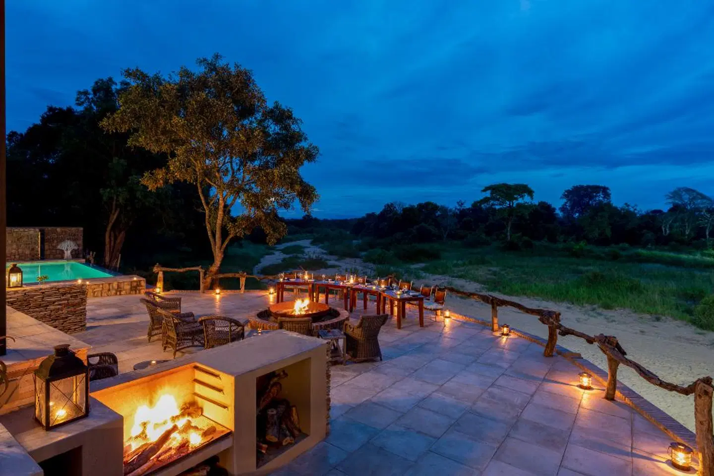 Shumbalala Game Lodge Terrasse