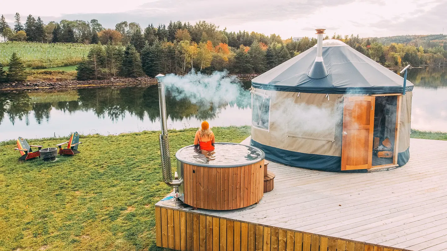 Yurts In The Vineyard Terrasse