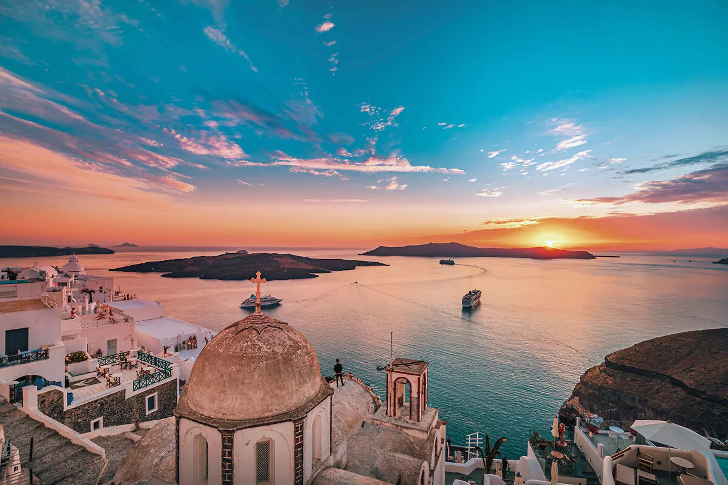 Kykladen-Inselhüpfen: Mykonos, Naxos, Santorin LANDSCAPE