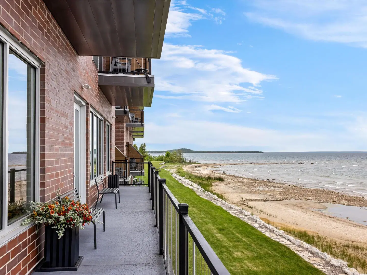 Hampton Inn St Ignace Lakefront Mackinac Terrasse