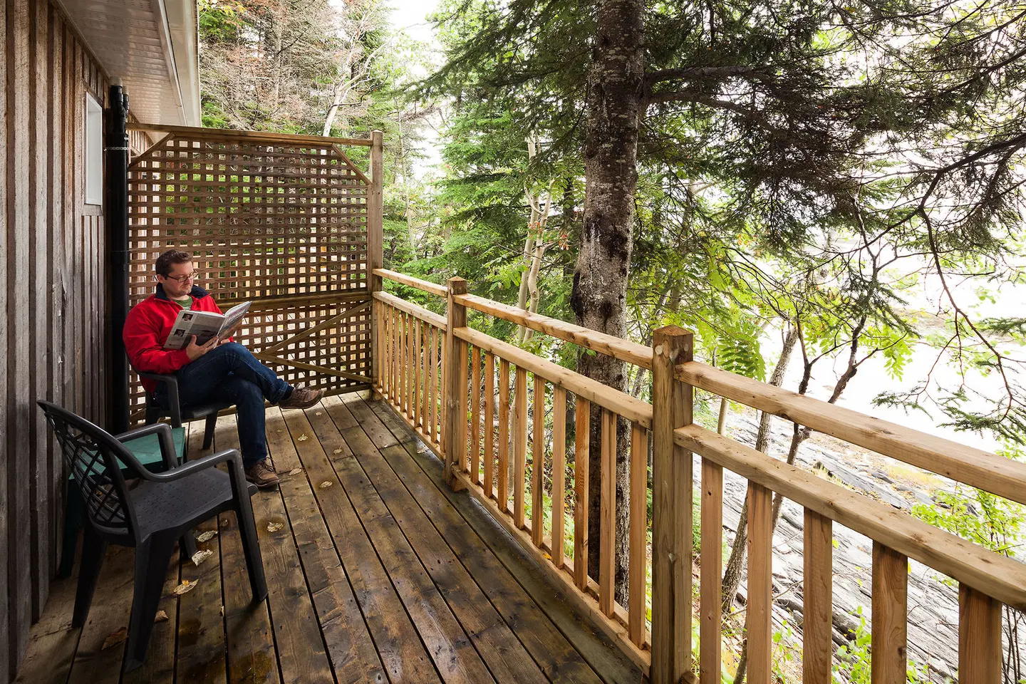 Île aux Lièvres Lodging Terrasse