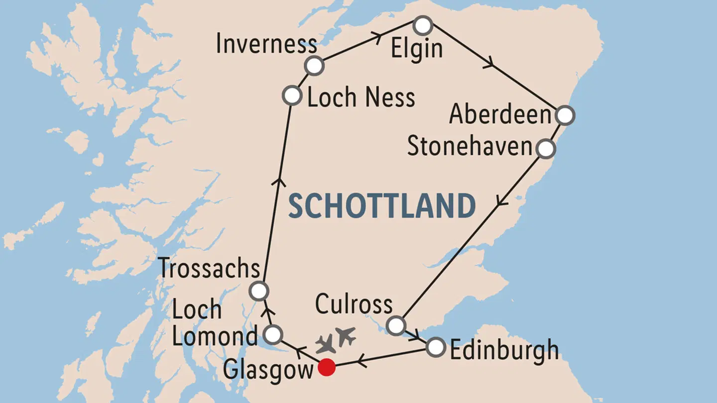Schottland Rundreise Landkarte
