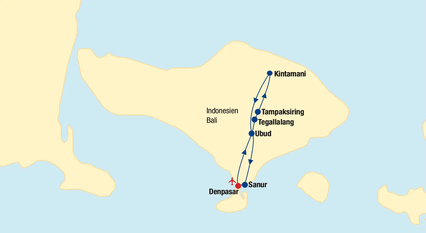 Bali Rundreise & Baden Landkarte
