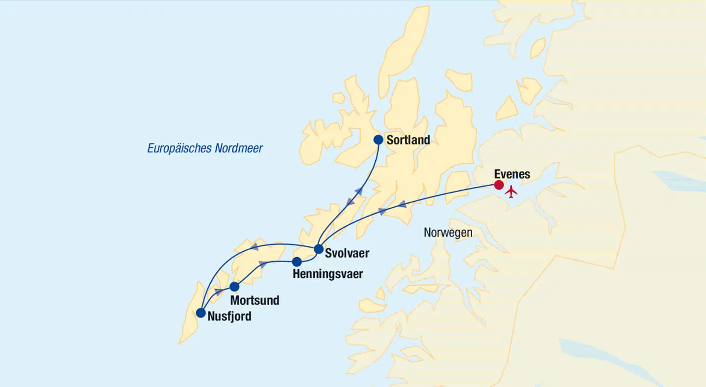 Lofoten Rundreise Landkarte
