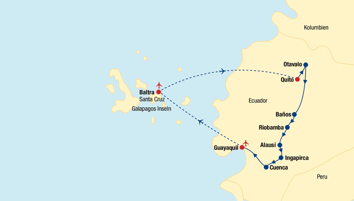 Ecuador & Galapagos Landkarte