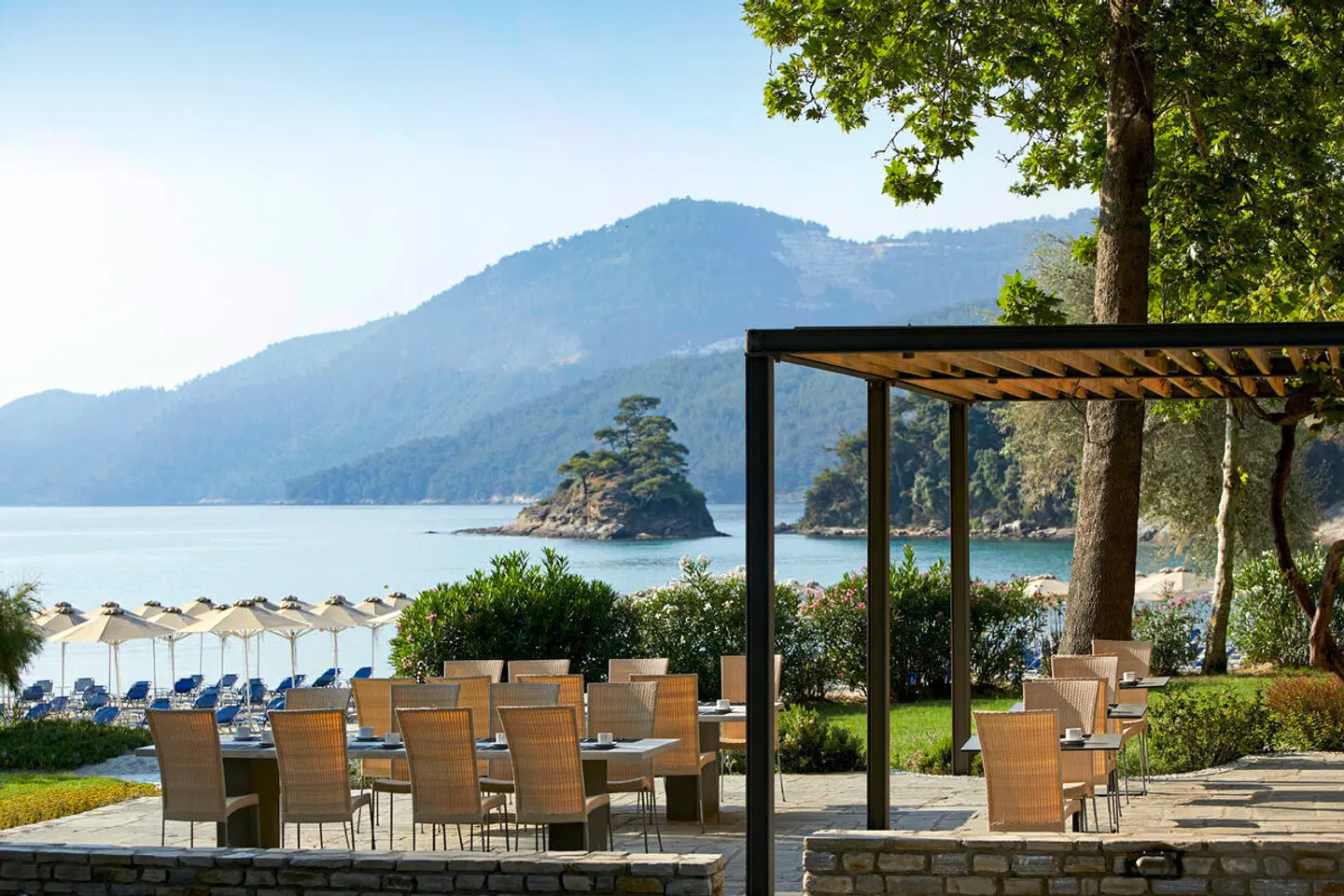 Makryammos Bungalows Terrasse