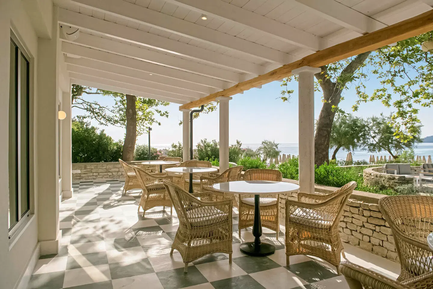 Makryammos Bungalows Terrasse