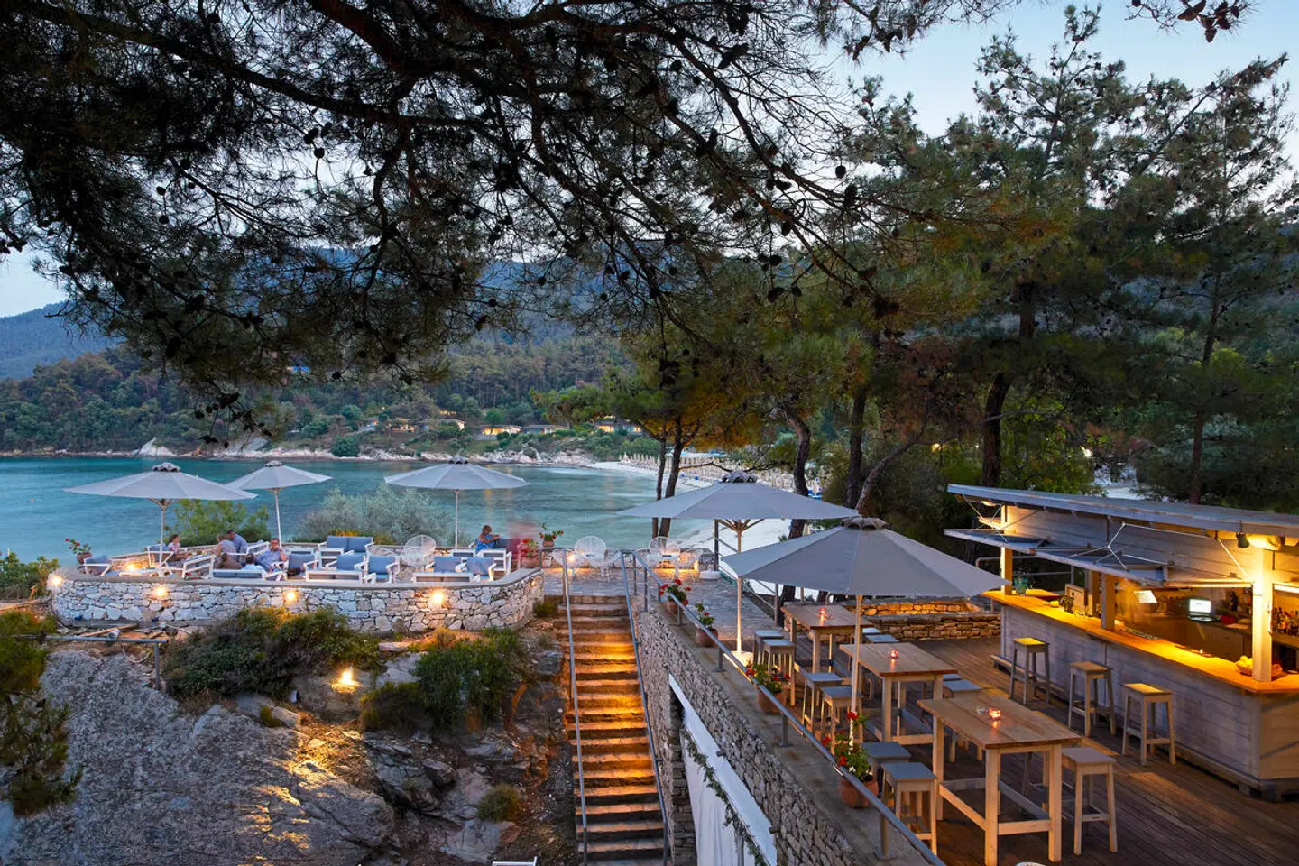 Makryammos Bungalows Terrasse