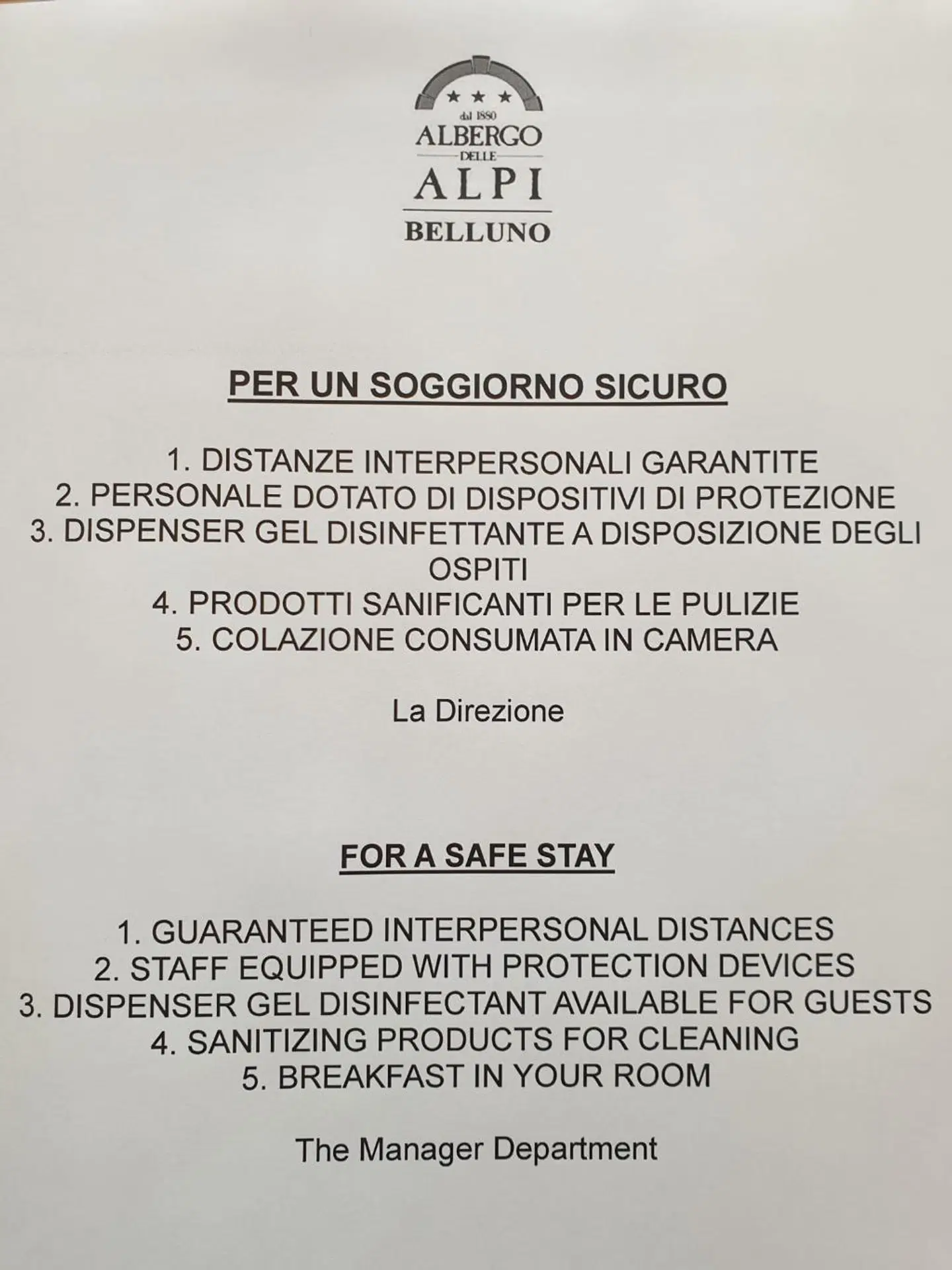 Albergo Delle Alpi Landkarte